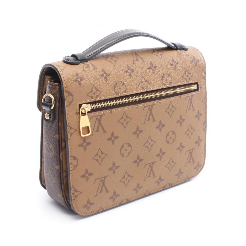 Louis Vuitton Metis Brown Pochette Reverse Canvas Monogram Leather Handbag